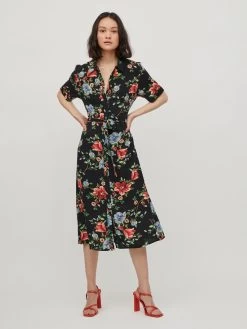 Vila Blousejurken Blousejurk Eva Dames Zwart -Vila 74c219c2855a7e1f167ca20d95c32735