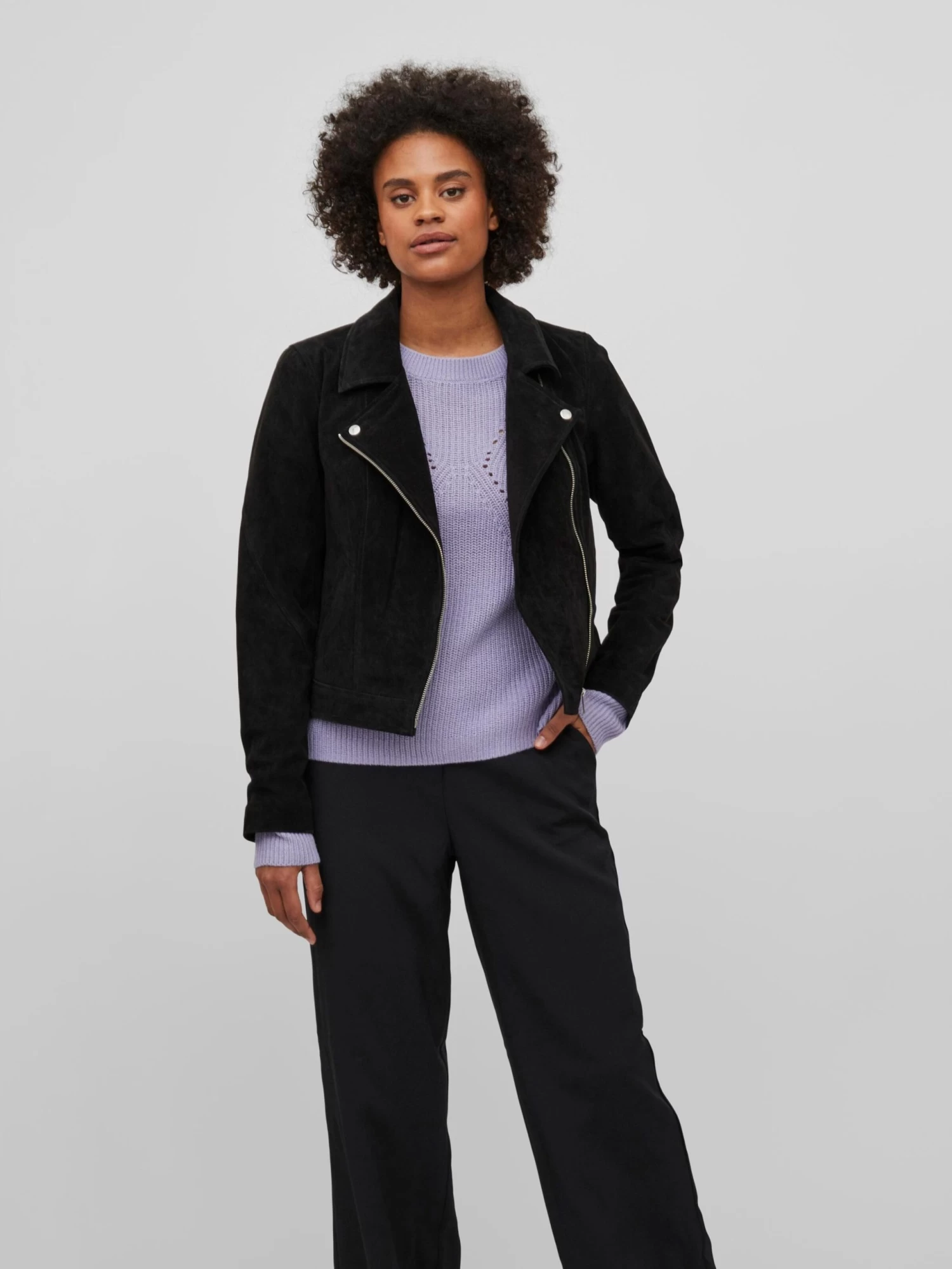 Vila Leren Jassen Tussenjas Sukki Dames Zwart 5 Vila Leren Jassen Tussenjas Sukki Dames Zwart - Afbeelding 3