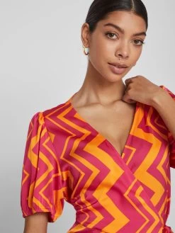 Vila Midi Jurken Jurk Hula Dames Fuchsia -Vila 7573788517fcff6566cb428f3cecf9ea