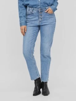 Vila Jeans Slimfit Jeans Stray Dames Lichtblauw -Vila 762c6e0e7587781af28618a68a6afe43