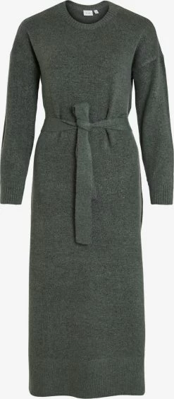 Vila Gebreide Jurken Gebreide Jurk Cilia Dames Donkergroen