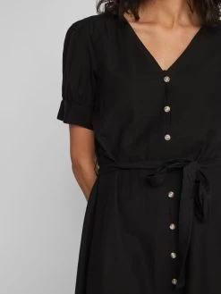 Vila Blousejurken Blousejurk Dames Zwart -Vila 7690f70ad35ec66cbc41dec29a5f214a