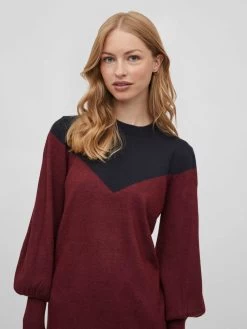 Vila Gebreide Jurken Gebreide Jurk Dames Wijnrood 15 Vila Gebreide Jurken Gebreide Jurk Dames Wijnrood -Vila 76bb4b8838a4a85945167ed0583add28