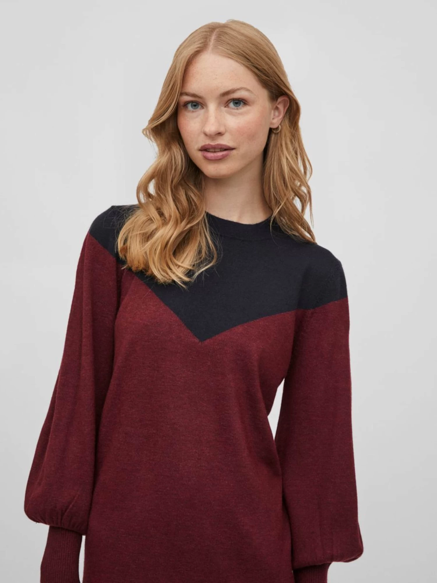 Vila Gebreide Jurken Gebreide Jurk Dames Wijnrood 9 Vila Gebreide Jurken Gebreide Jurk Dames Wijnrood - Afbeelding 7