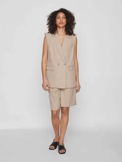 Vila Bodywarmers Bodywarmer Dames Beige -Vila 76c26c11e76c611616f810e3a8e5f4bc