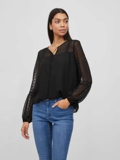 Vila Kanten Blouses Blouse EDEE Dames Zwart 11 Vila Kanten Blouses Blouse EDEE Dames Zwart -Vila 776b4b348a1632b382bdb06da15e0e1c