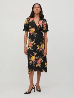 Vila Midi Jurken Jurk Graf Dames Zwart -Vila 7770294eef8e44cd4b70849cf0cd9290