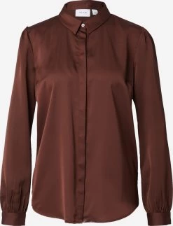 Vila Overhemden Blouse Dames Chocoladebruin