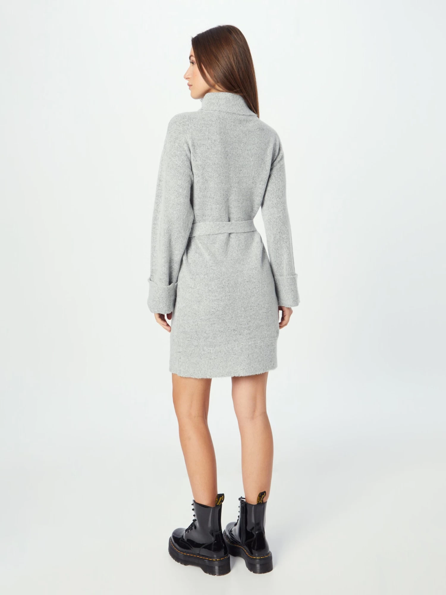 Vila Gebreide Jurken Gebreide Jurk Rolfie Dames Grijs Gemêleerd 6 Vila Gebreide Jurken Gebreide Jurk Rolfie Dames Grijs Gemêleerd - Afbeelding 4