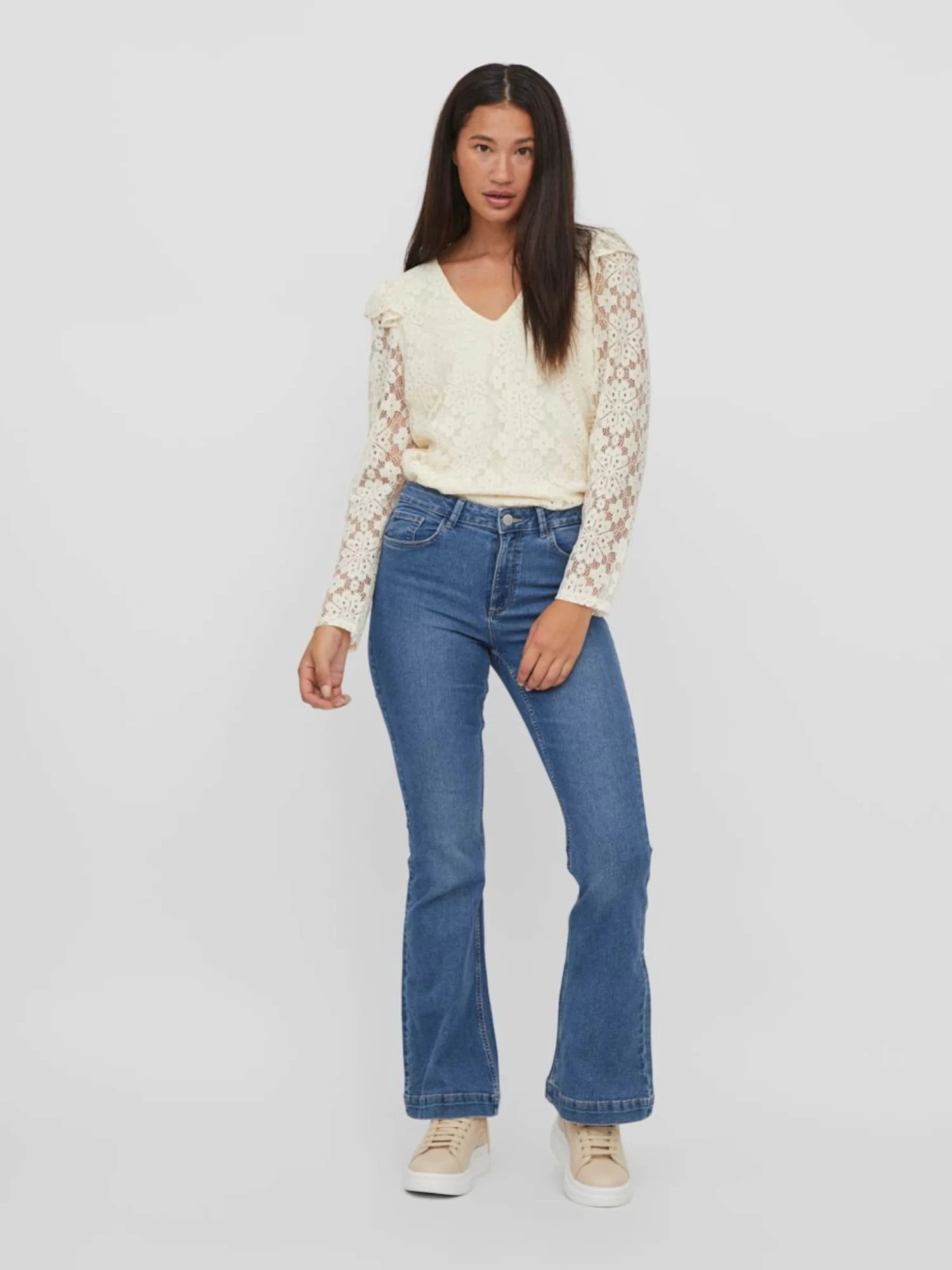 Vila Bootcut Flared Jeans Flour Sine Dames Blauw 7 Vila Bootcut Flared Jeans Flour Sine Dames Blauw - Afbeelding 5