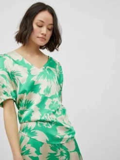 Vila Blouses Met Korte Mouw Blouse Dames Beige / Groen / Jade Groen -Vila 7a46707fb256da78c55f1e82aef73568