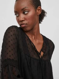 Vila Kanten Blouses Blouse Edee Dames Zwart -Vila 7a6c7a33d83c79a1cc1c2b918f9f8e86
