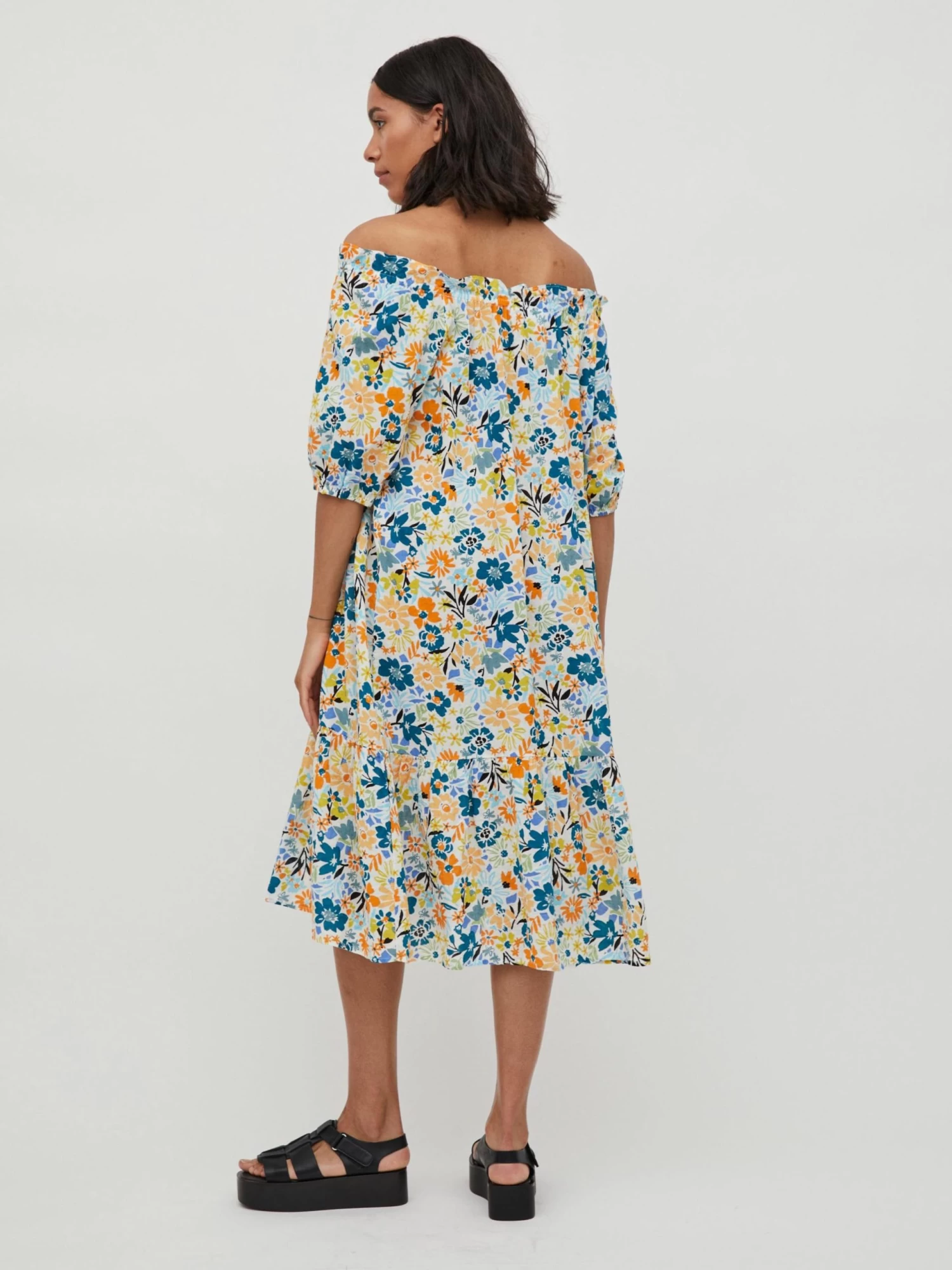 Vila Midi Jurken Jurk Mindy Dames Wit 6 Vila Midi Jurken Jurk Mindy Dames Wit - Afbeelding 4