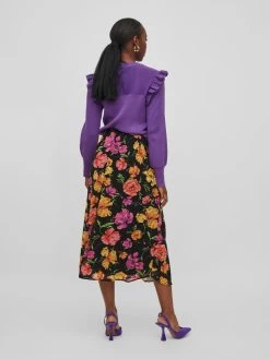 Vila Midi Rokken Rok SERENA Dames Zwart -Vila 7b2d193a43dc6283a529b7c250690566