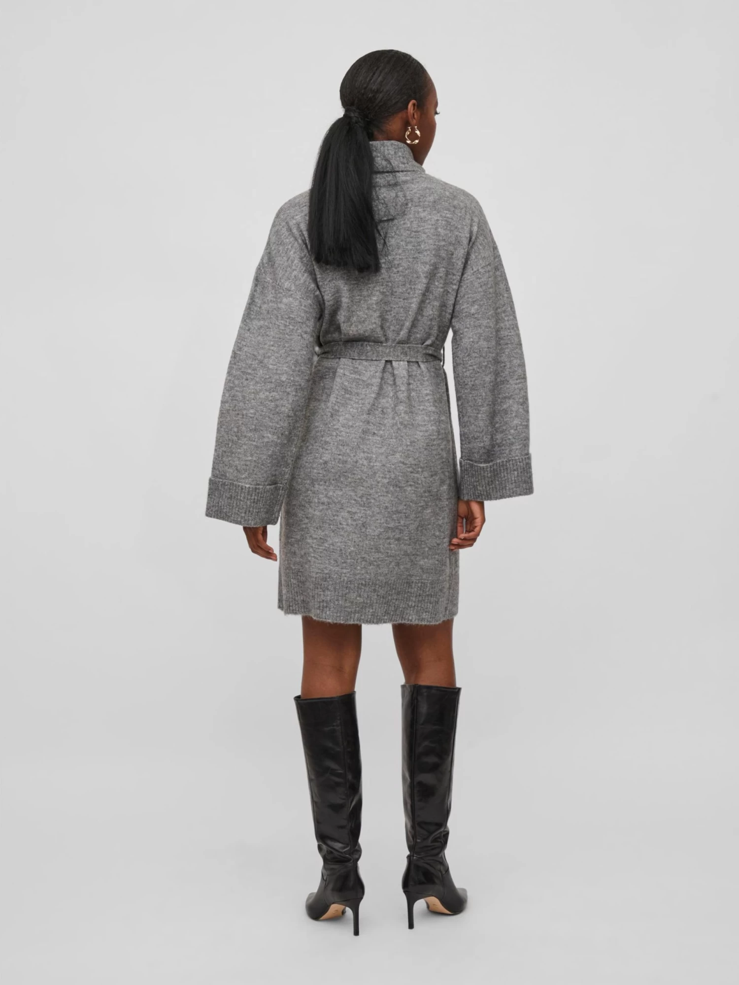 Vila Gebreide Jurken Gebreide Jurk Ella Dames Grijs Gemêleerd 8 Vila Gebreide Jurken Gebreide Jurk Ella Dames Grijs Gemêleerd - Afbeelding 6