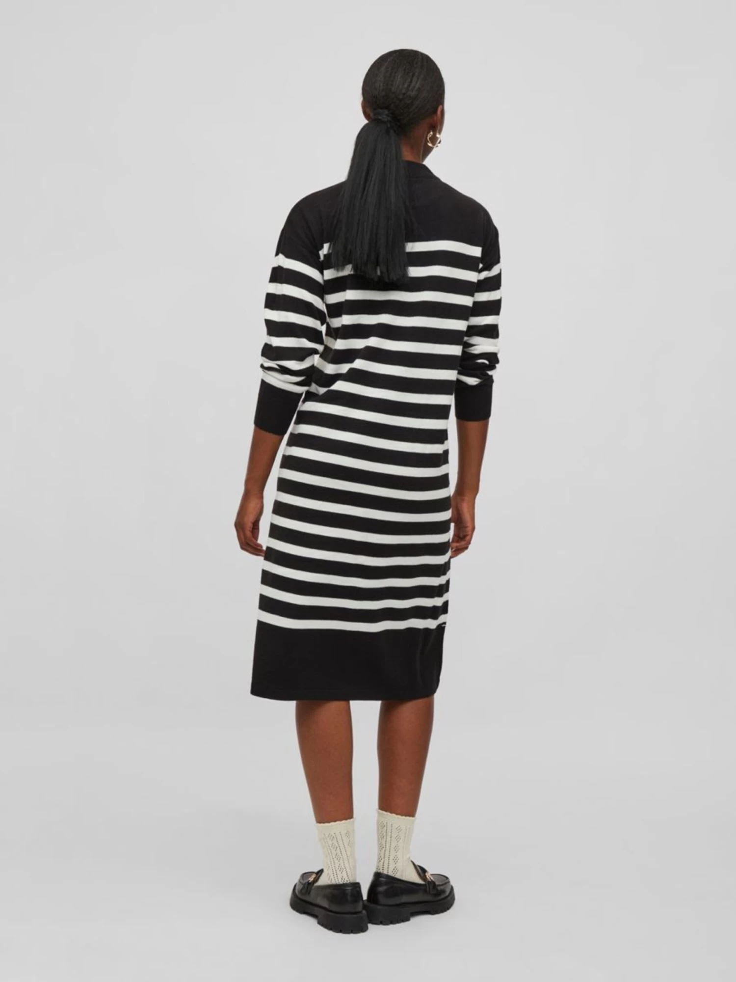 Vila Gebreide Jurken Gebreide Jurk Dames Zwart 6 Vila Gebreide Jurken Gebreide Jurk Dames Zwart - Afbeelding 4