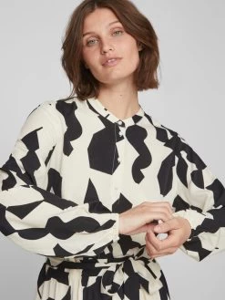 Vila Blousejurken Blousejurk Dames Beige -Vila 7b6555454d14d96f78b35d45247338b3