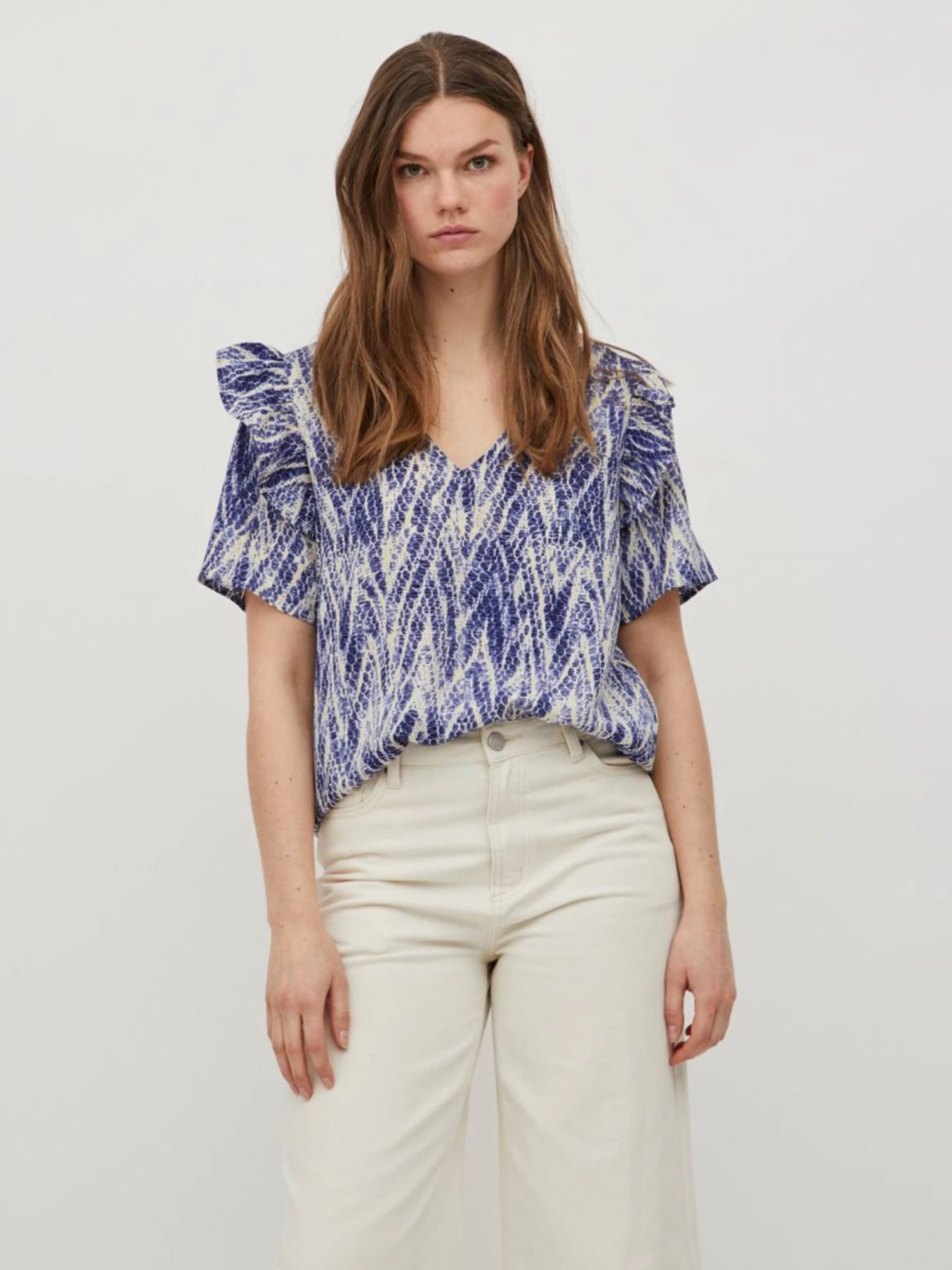 Vila T-shirts Shirt Dames Blauw / Donkerblauw 5 Vila T-shirts Shirt Dames Blauw / Donkerblauw - Afbeelding 3