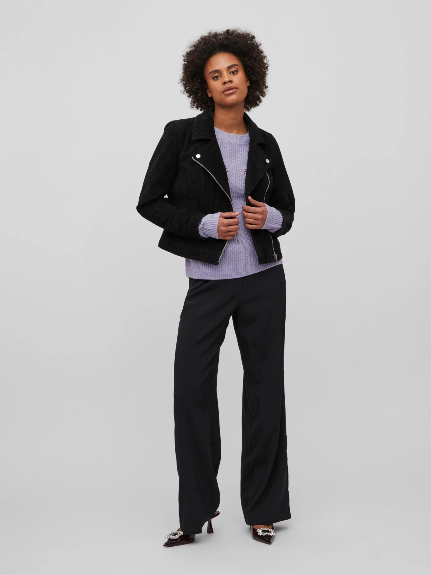 Vila Leren Jassen Tussenjas Sukki Dames Zwart 6 Vila Leren Jassen Tussenjas Sukki Dames Zwart - Afbeelding 4