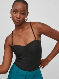 Vila Crop Tops Top Dana Dames Zwart -Vila 7c6dbfc326f29ded4b370d87163f4951