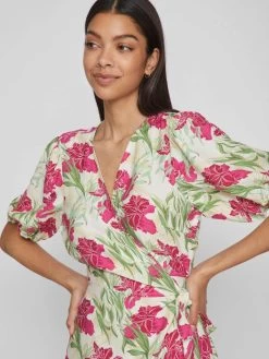 Vila Maxi Jurken Jurk Grea Dames Beige -Vila 7cae4509c832fe46633b815c1957901d