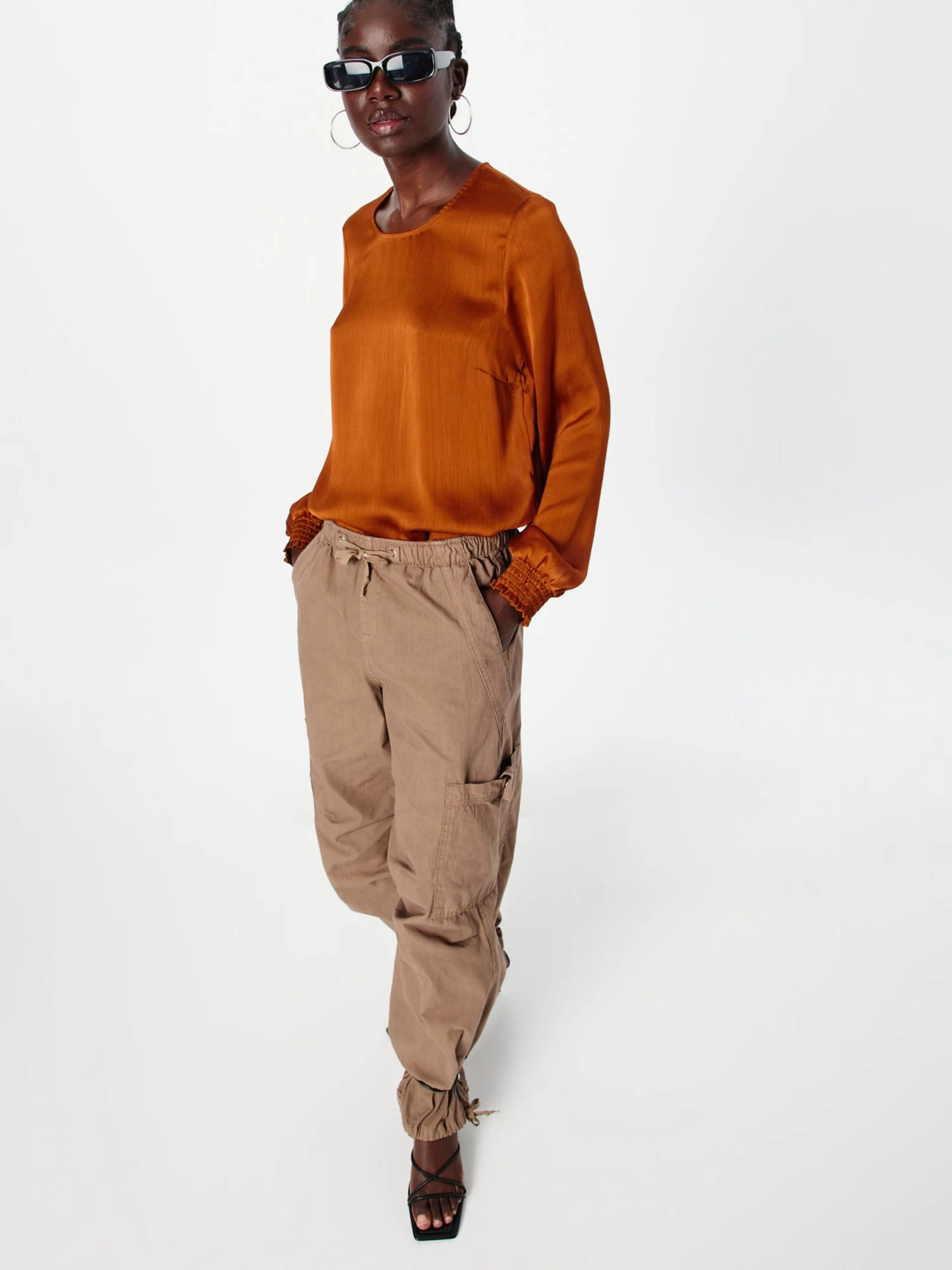 Vila Blouseshirts Blouse BELA Dames Karamel 6 Vila Blouseshirts Blouse BELA Dames Karamel - Afbeelding 4