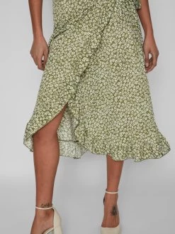 Vila Midi Rokken Rok Caia Dames Olijfgroen -Vila 7e4a38bf92fd9e8d0cf298903890c0bc