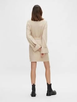 Vila Gebreide Jurken Gebreide Jurk ROLFIE Dames Champagne -Vila 7f59480ad49ef621d6e357deed951cda