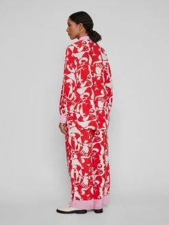 Vila Overhemden Blouse Kikki Dames Rood -Vila 800ed74ccbfd16339ed528c055835ef4