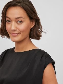 Vila Blouses Met Korte Mouw Blouse Elma Dames Zwart -Vila 806ba50c556e64f4bb1eac37aefc51ab