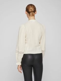 Vila Kanten Blouses Blouse Dames Beige -Vila 80864ed38481ce95687040047edebf39