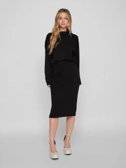 Vila Midi Rokken Rok REFLECTA Dames Zwart -Vila 808a7d9cc16779b667fbeee45cdc6326