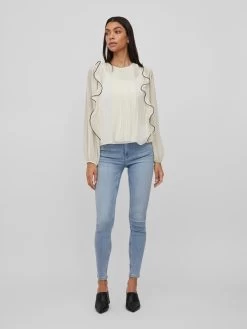 Vila Blouseshirts Blouse Metina Dames Natuurwit -Vila 80db6ccc5e797dd9fdc76d1db4e1f3b2