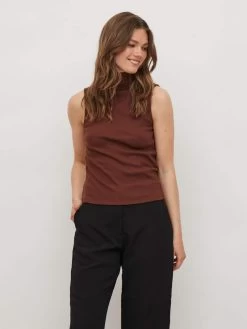 Vila Mouwloze Shirts Top Dames Bruin / Zwart -Vila 81007b03905a9cf06fd43f27cf94e77d