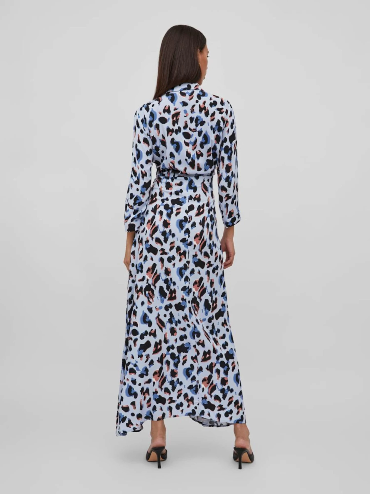 Vila Maxi Jurken Jurk Dames Duifblauw 6 Vila Maxi Jurken Jurk Dames Duifblauw - Afbeelding 4