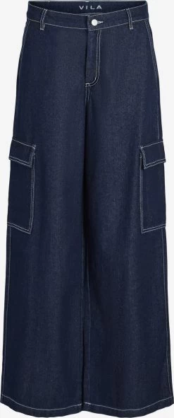 Vila Jeans Wide Leg Cargojeans KURILA Dames Donkerblauw
