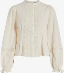 Vila Kanten Blouses Blouse Dames Beige