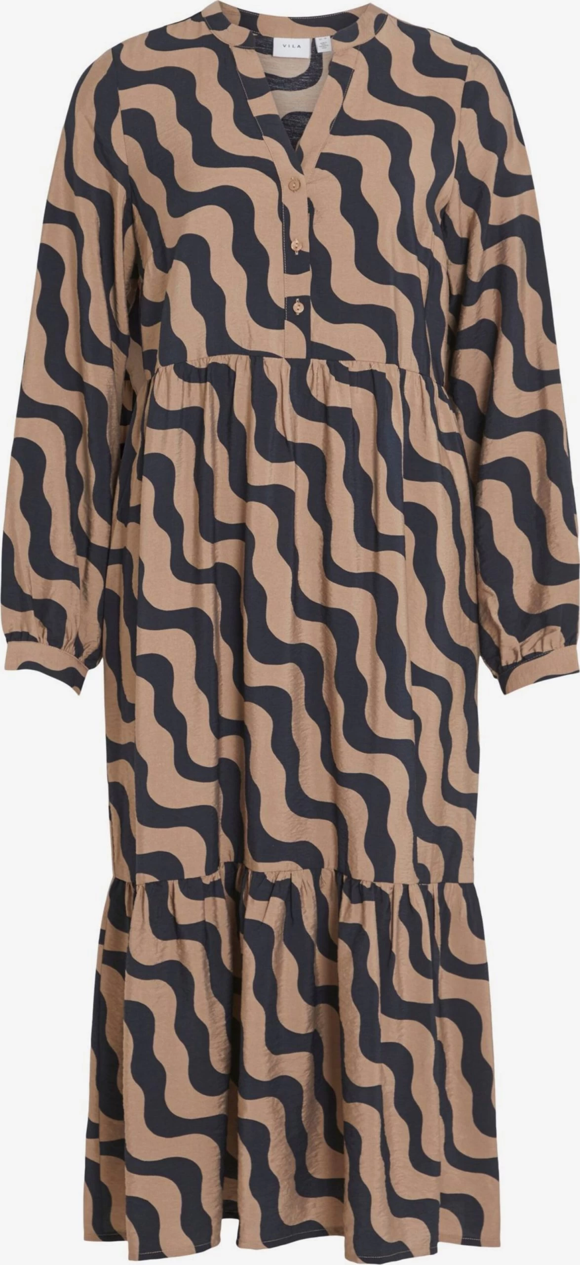 Vila Maxi Jurken Jurk Dames Beige / Navy 3 Vila Maxi Jurken Jurk Dames Beige / Navy