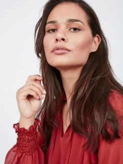 Vila Overhemden Blouse Dames Bloedrood -Vila 82c70ad30e78551b60aac7f78b684112