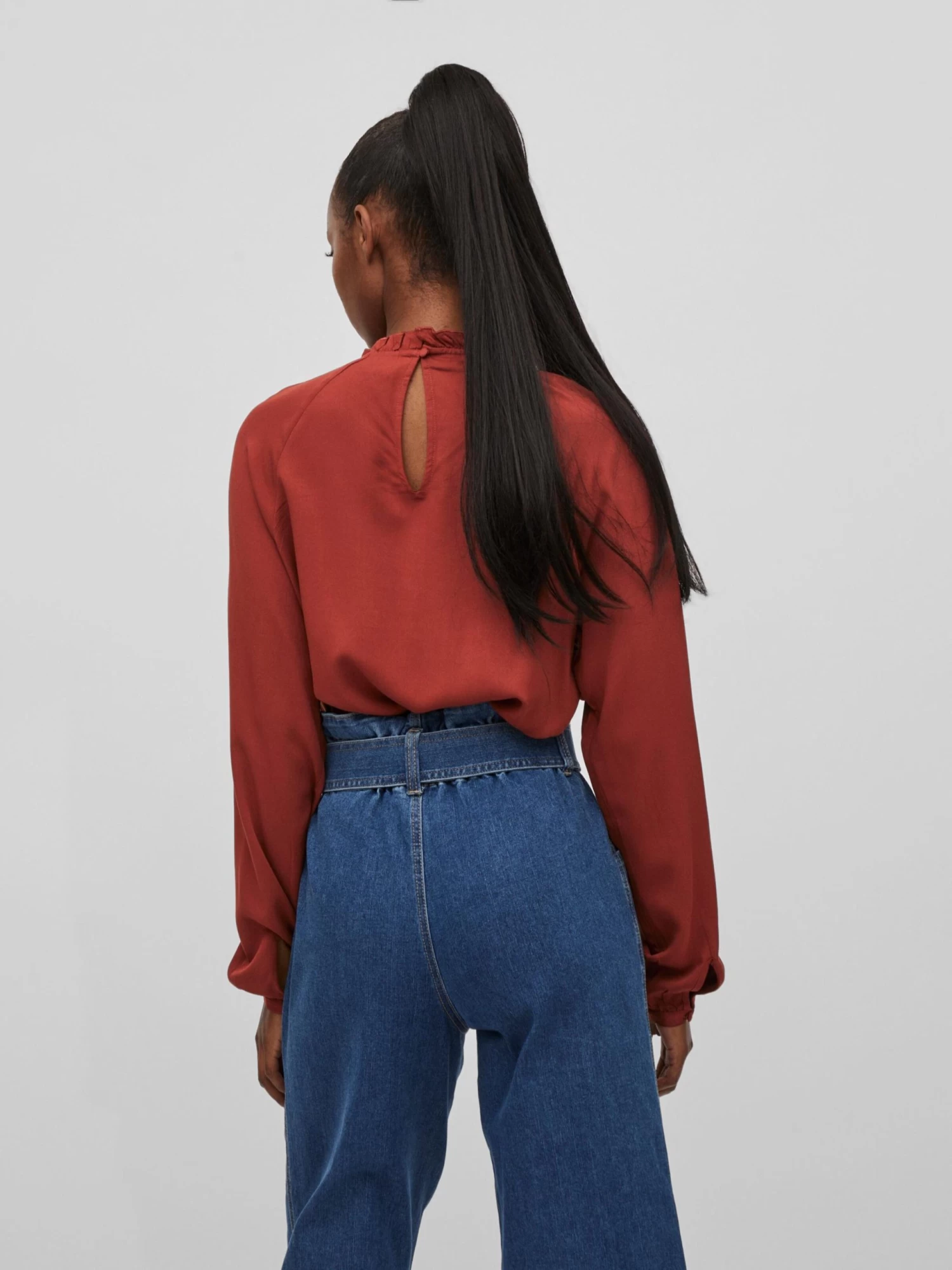 Vila Kanten Blouses Blouse Suvita Dames Rood 6 Vila Kanten Blouses Blouse Suvita Dames Rood - Afbeelding 4