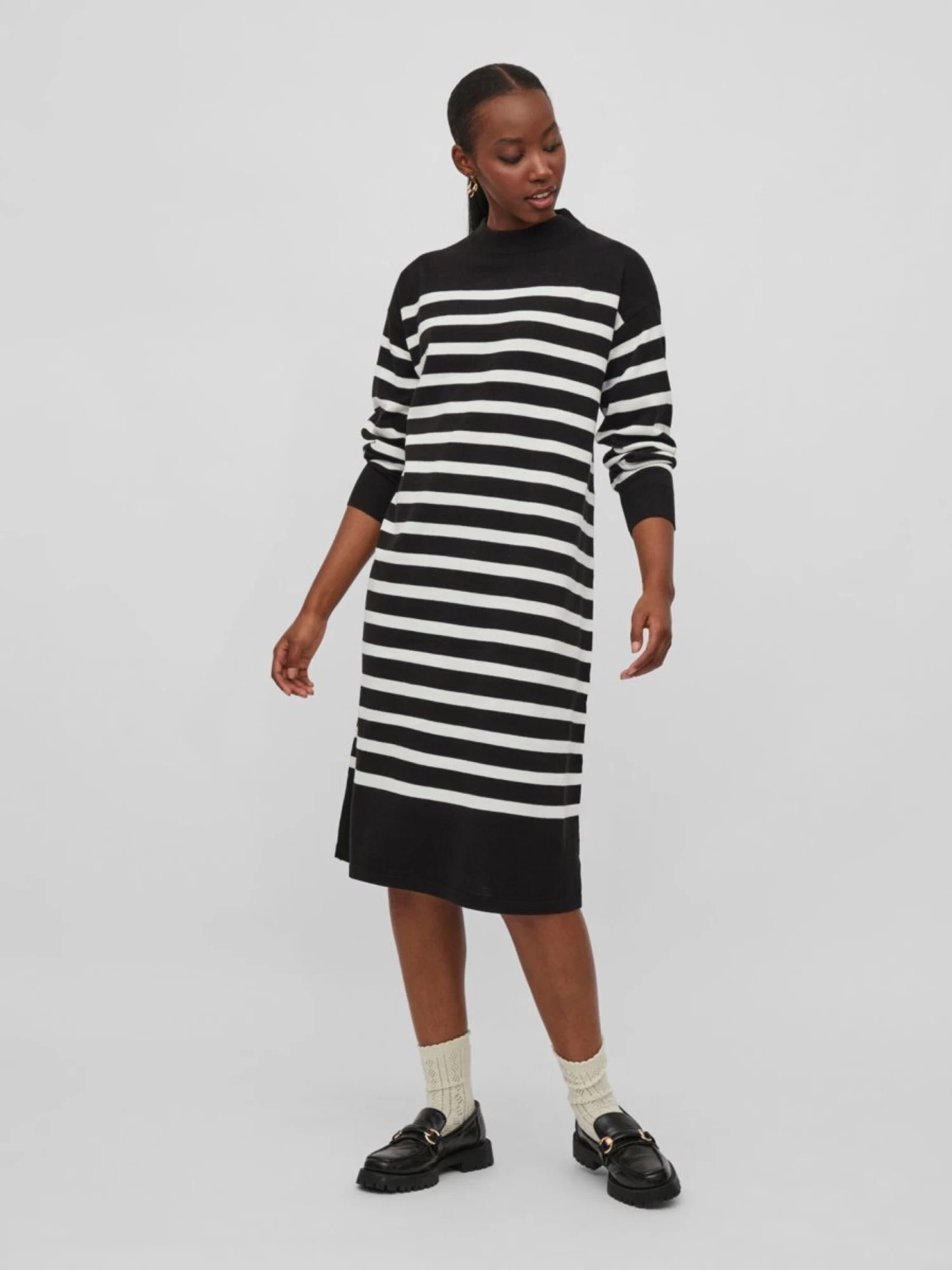 Vila Gebreide Jurken Gebreide Jurk Dames Zwart 5 Vila Gebreide Jurken Gebreide Jurk Dames Zwart - Afbeelding 3