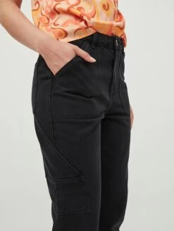 Vila Straight Regular Jeans Dames Zwart -Vila 8654f3aa2d66d5af584ab4e358665add