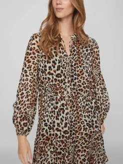 Vila Mini Jurken Jurk Josefina Dames Bruin -Vila 870af3bc881c572943fb888e9da709a9