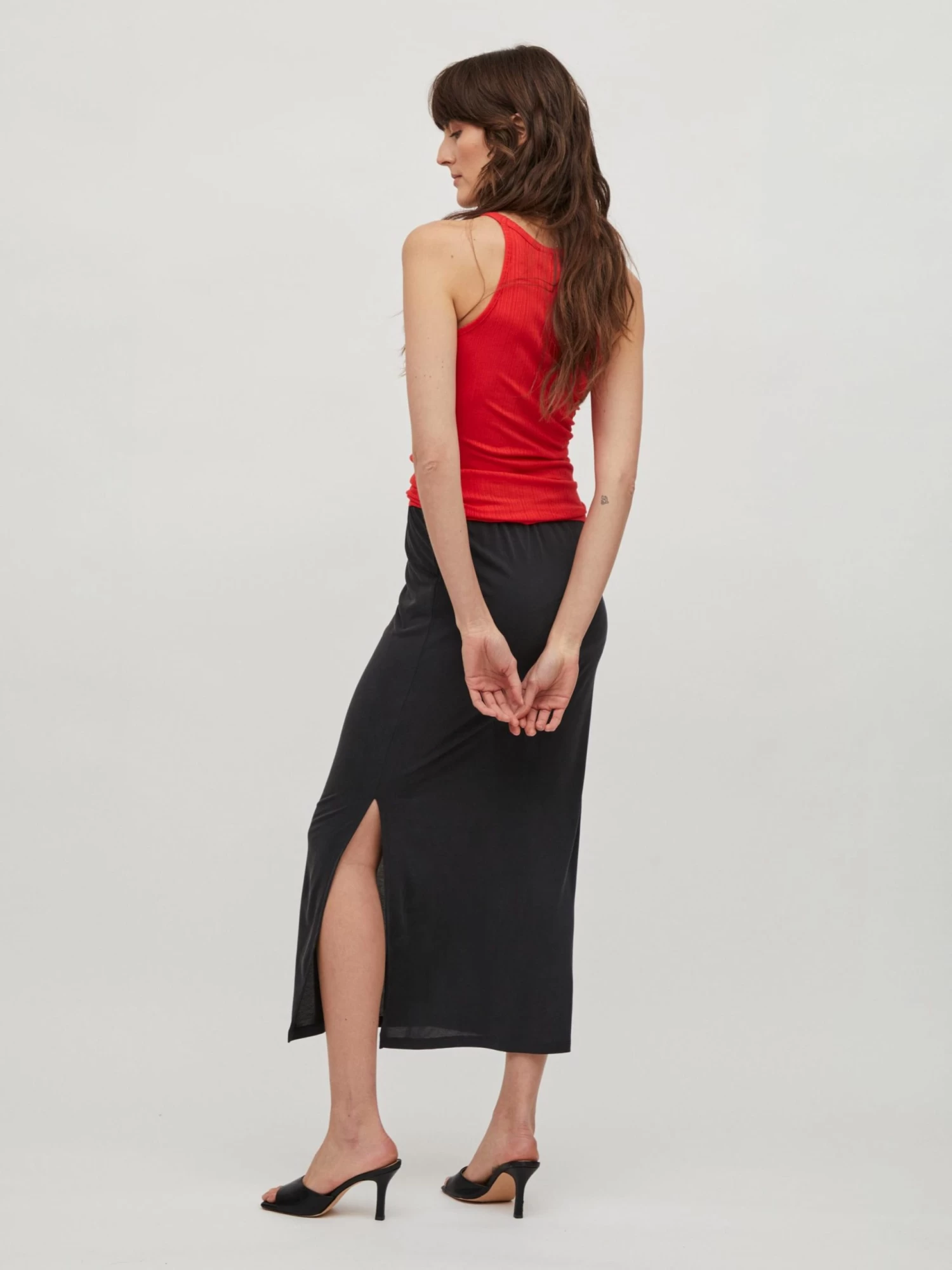 Vila Maxi Rokken Rok Dames Zwart 6 Vila Maxi Rokken Rok Dames Zwart - Afbeelding 4