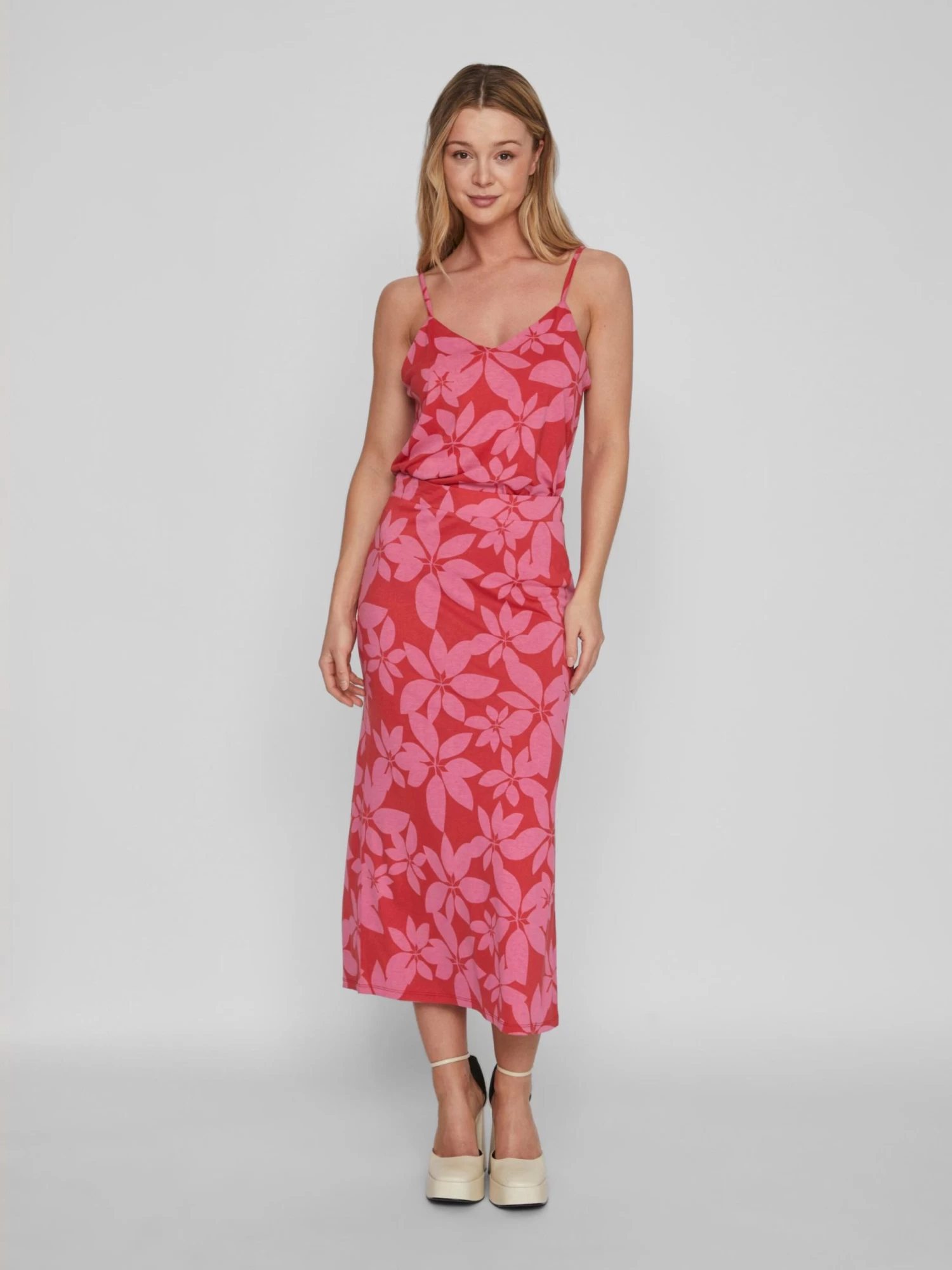 Vila Spaghetti Tops Top KAMI Dames Rood 4 Vila Spaghetti Tops Top KAMI Dames Rood - Afbeelding 2