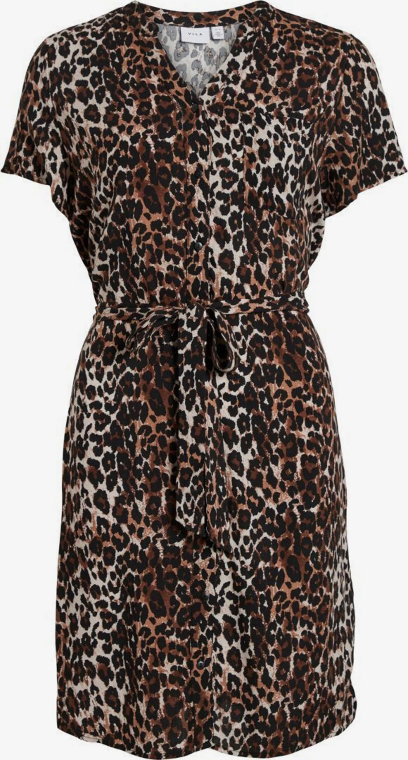 Vila Blousejurken Blousejurk Dames Bruin / Lichtbruin / Lichtgrijs 3 Vila Blousejurken Blousejurk Dames Bruin / Lichtbruin / Lichtgrijs