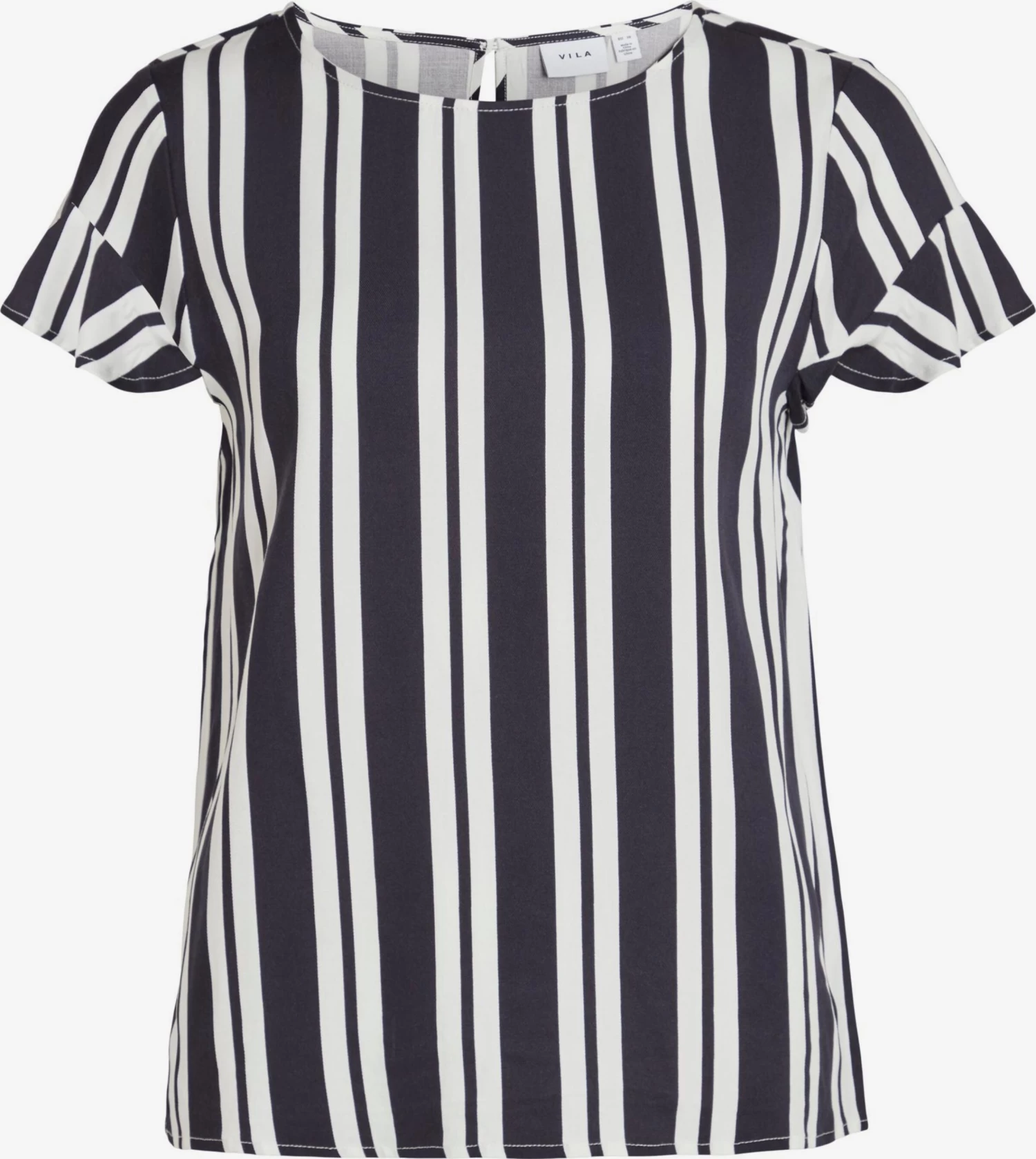 Vila Blouses Met Korte Mouw Blouse Billy Dames Donkerblauw / Wit 3 Vila Blouses Met Korte Mouw Blouse Billy Dames Donkerblauw / Wit