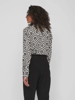 Vila Overhemden Blouse Dames Zwart / Wit -Vila 8972fb07207c9178847564f37bf43227