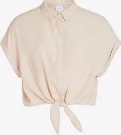 Vila Blouses Met Korte Mouw Blouse Mandy Dames Beige
