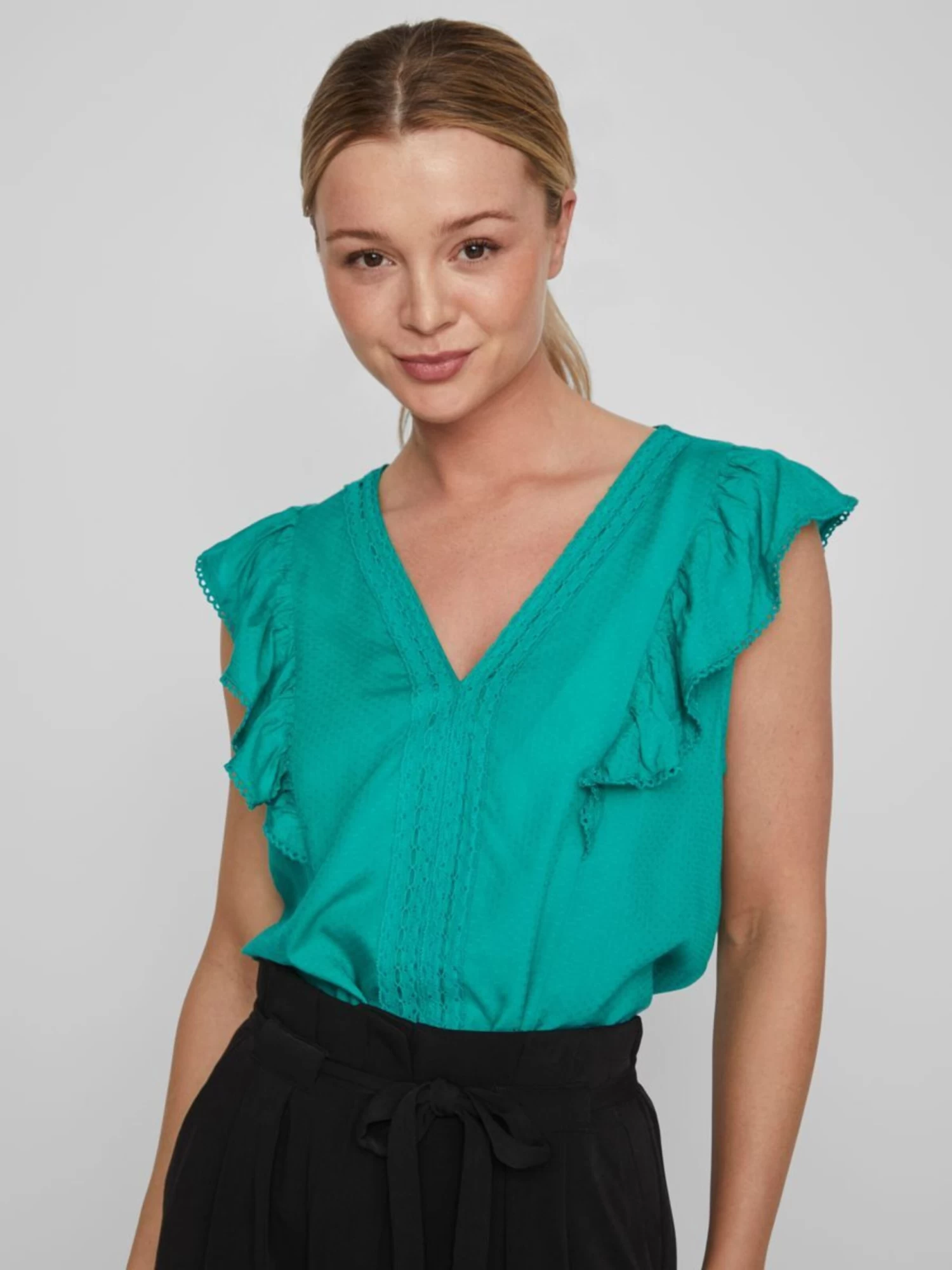 Vila T-shirts Shirt Dames Jade Groen 7 Vila T-shirts Shirt Dames Jade Groen - Afbeelding 5